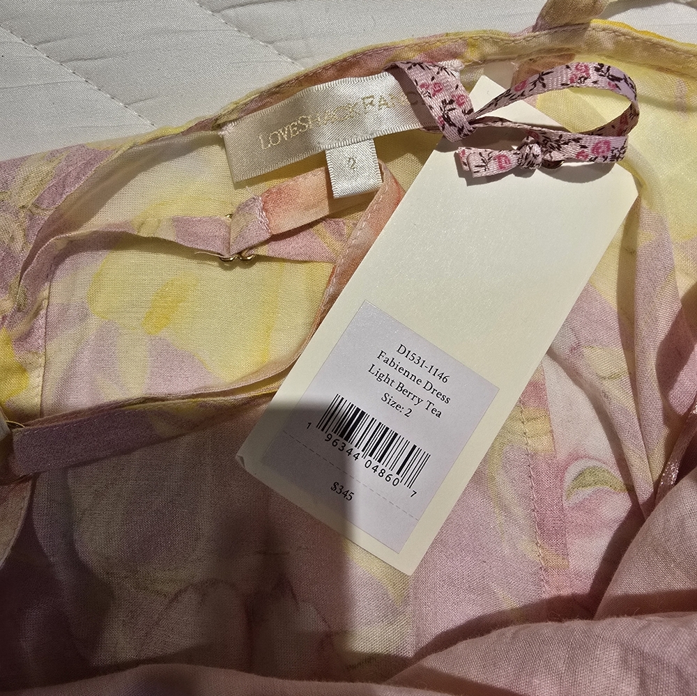 NWT LoveShackFancy Fabienne Printed Mini Dress Light Berry Tea Size 2 - Picture 6 of 9